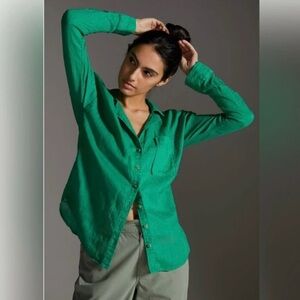 Maeve Green Button Down Shirt